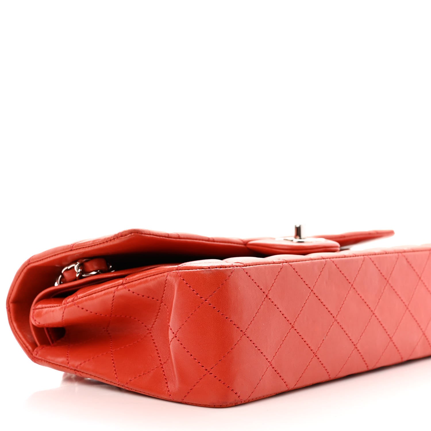 Chanel Lambskin Quilted Medium Double Flap Red 9 of 14