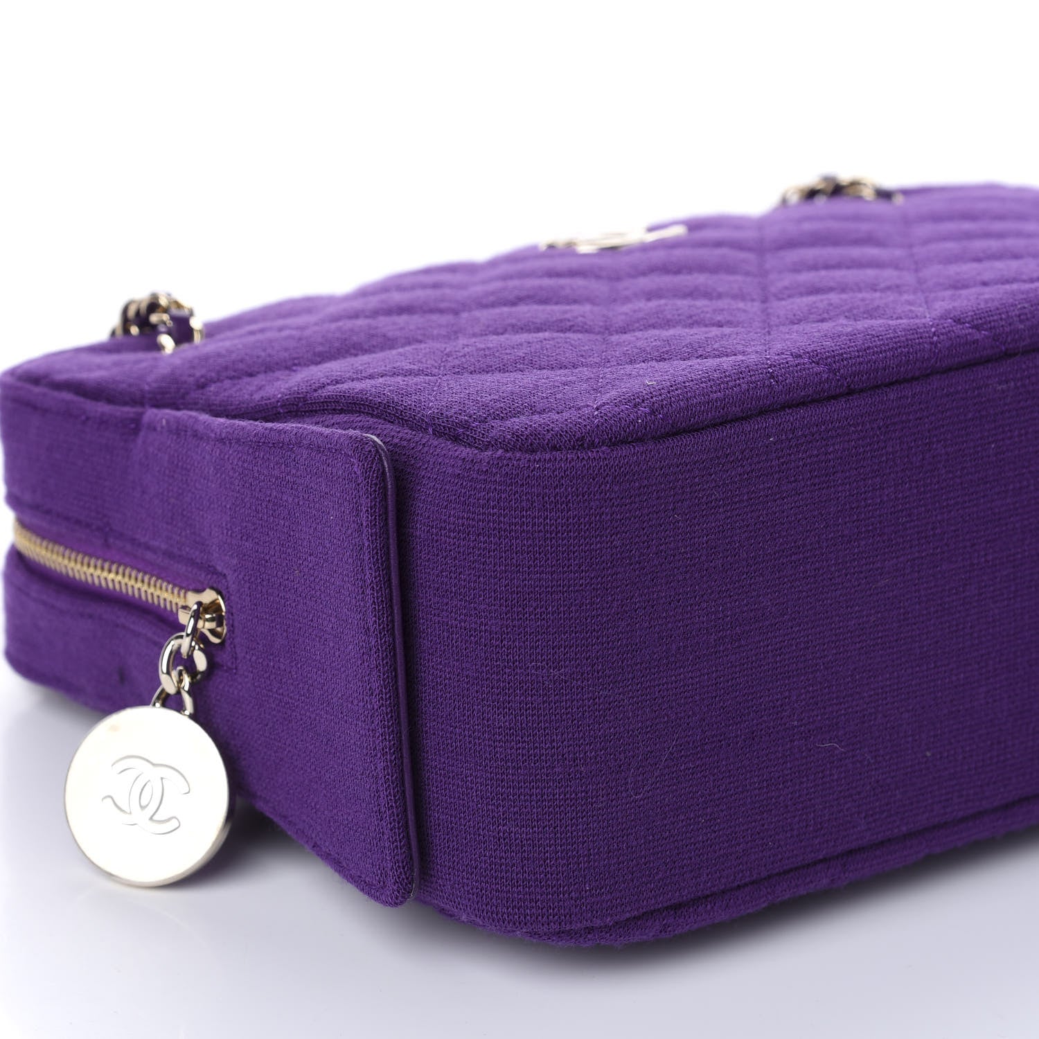 Chanel Jersey Quilted Camera Case Purple 7 of 12