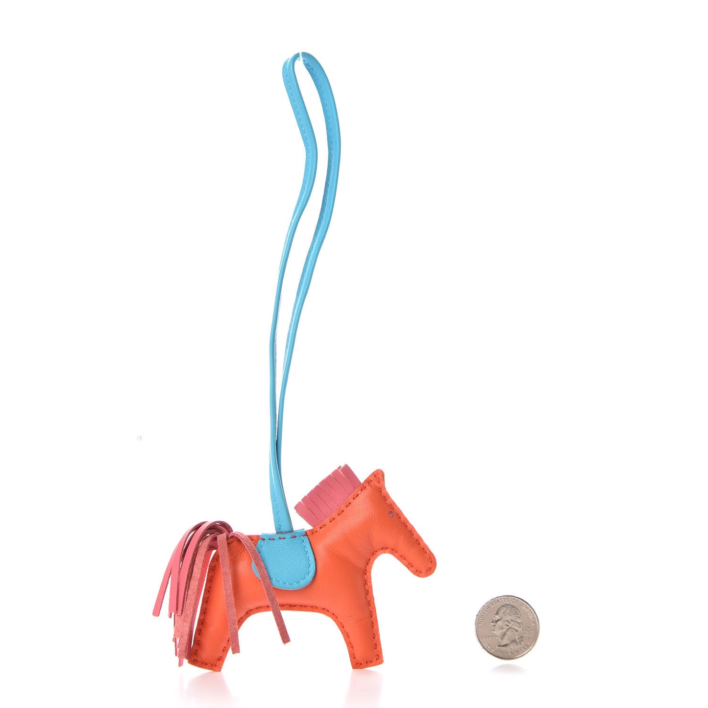 Milo Lambskin Grigri Rodeo Horse Bag Charm PM Orange Poppy Rose Azalee Bleu Azteque
