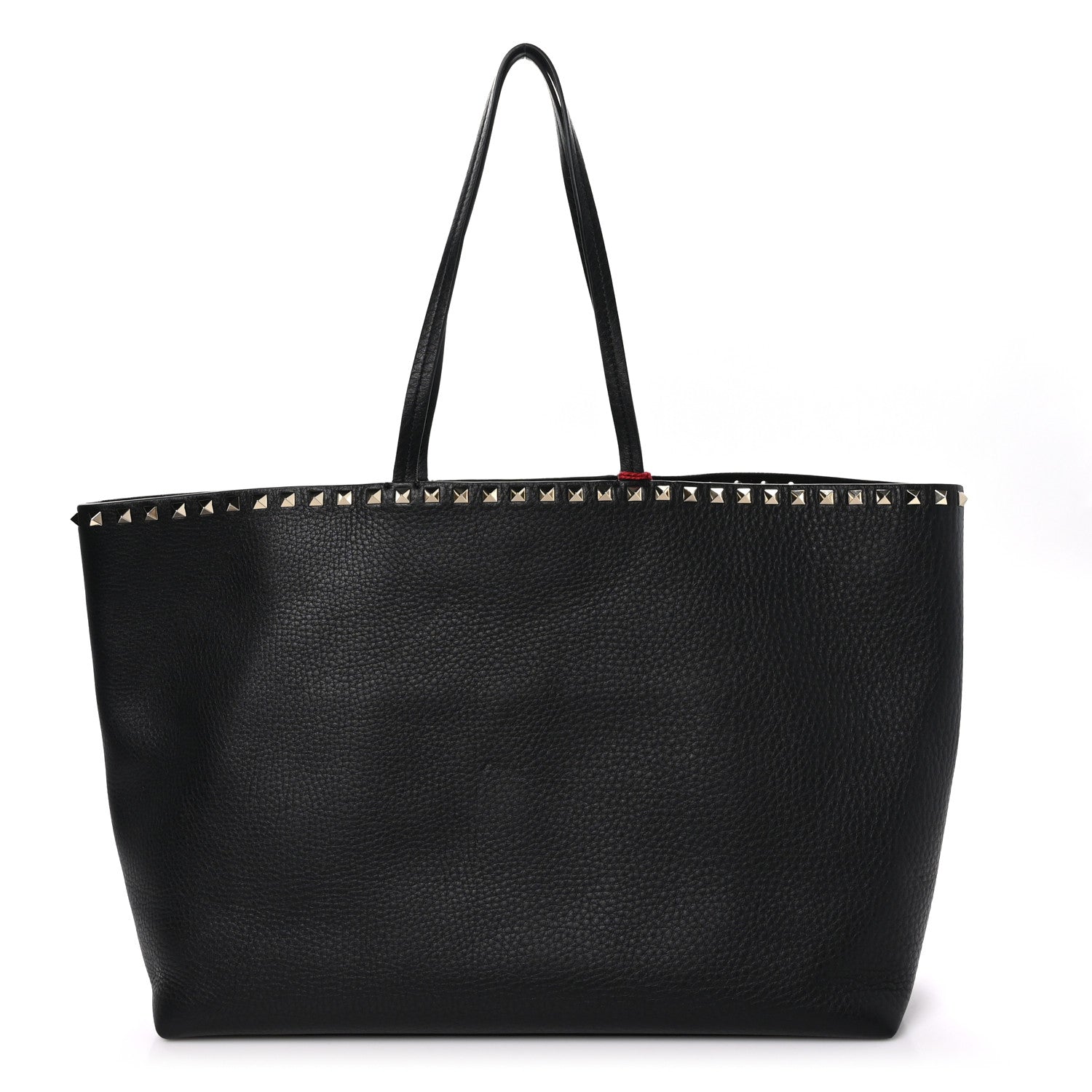 Valentino Garavani Grained Calfskin Rockstud Shoulder Tote Black 1 of 9