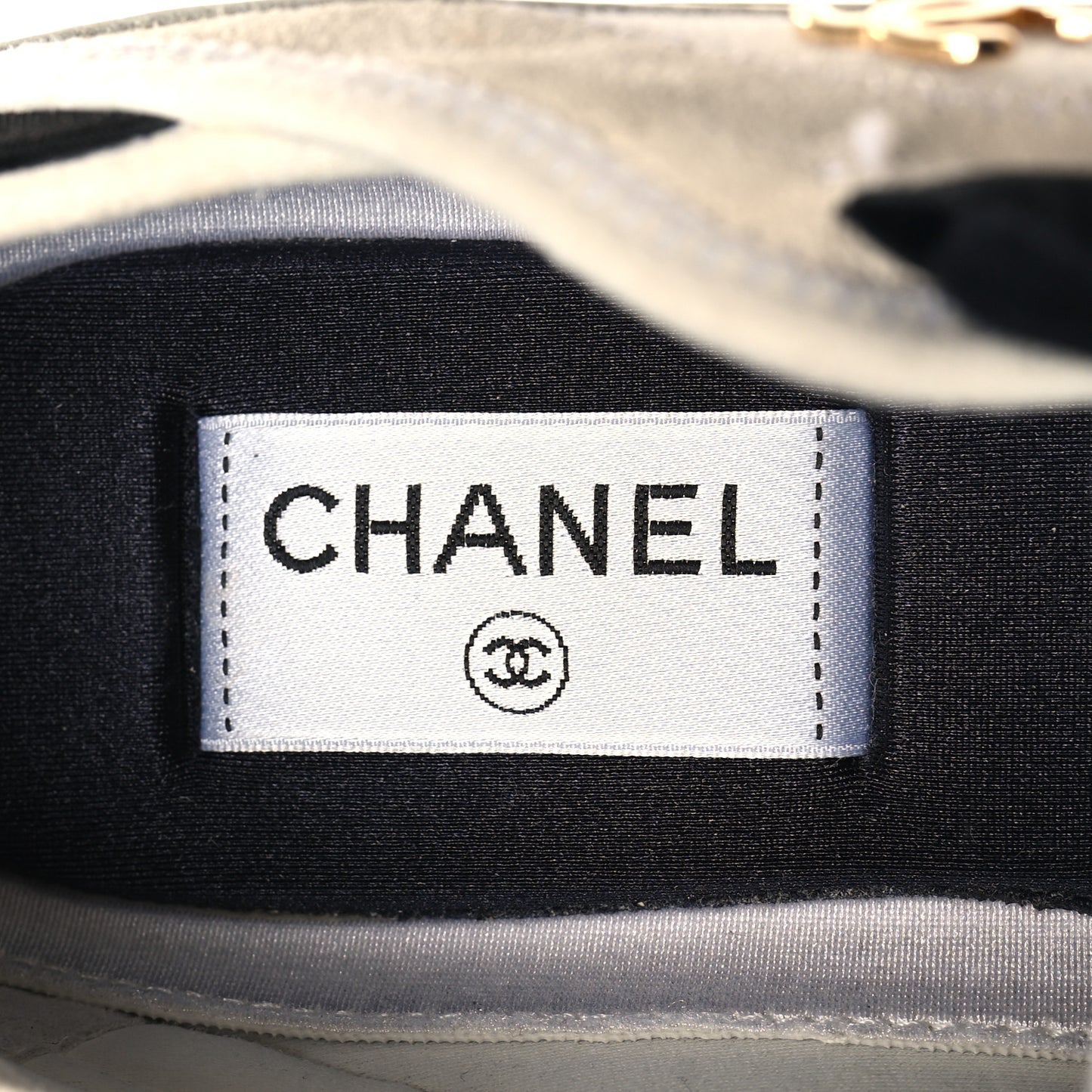 Velvet Calfskin Mixed Fibers CC Sneakers 39 Ivory Black