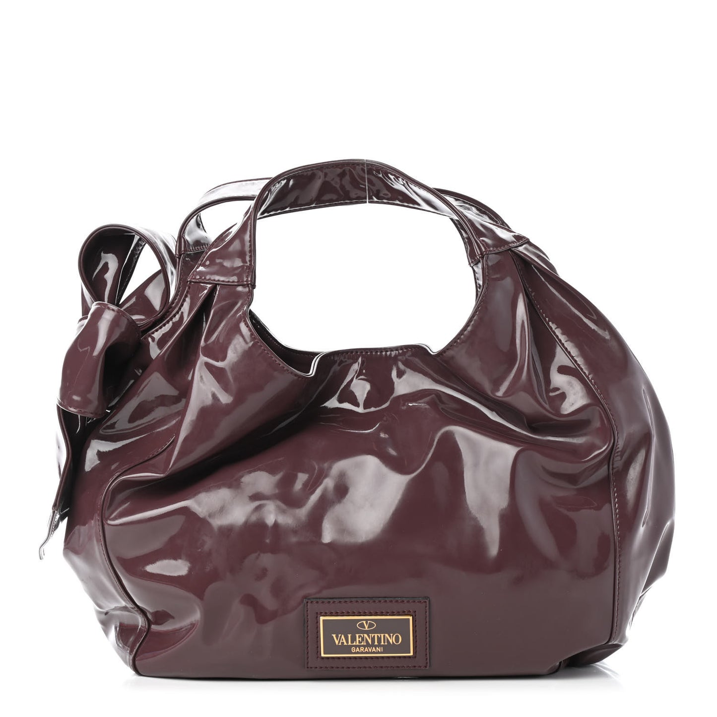Patent Lacca Small Nuage Bow Hobo Purple