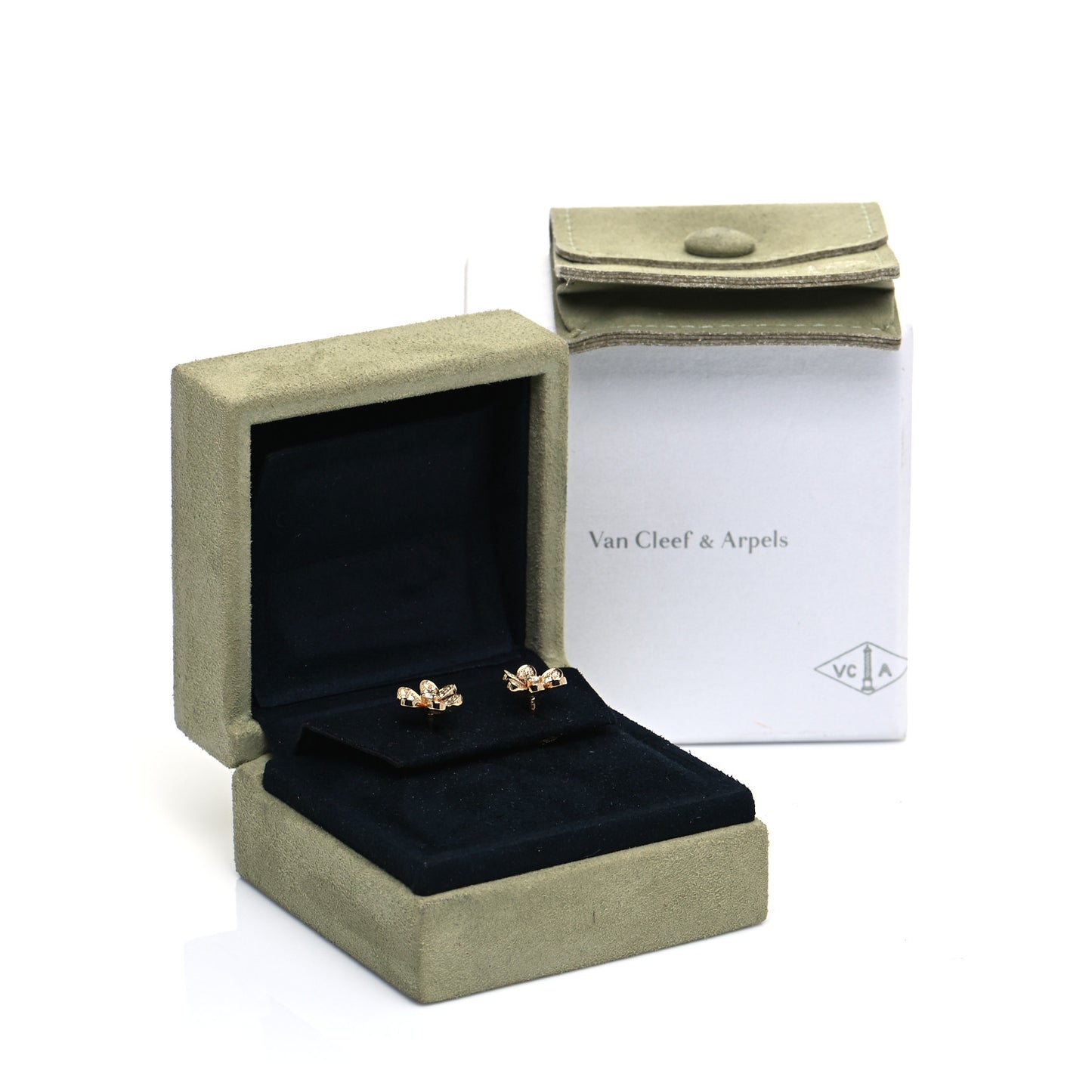 18K Yellow Gold Diamond Mini Frivole Pave Earrings