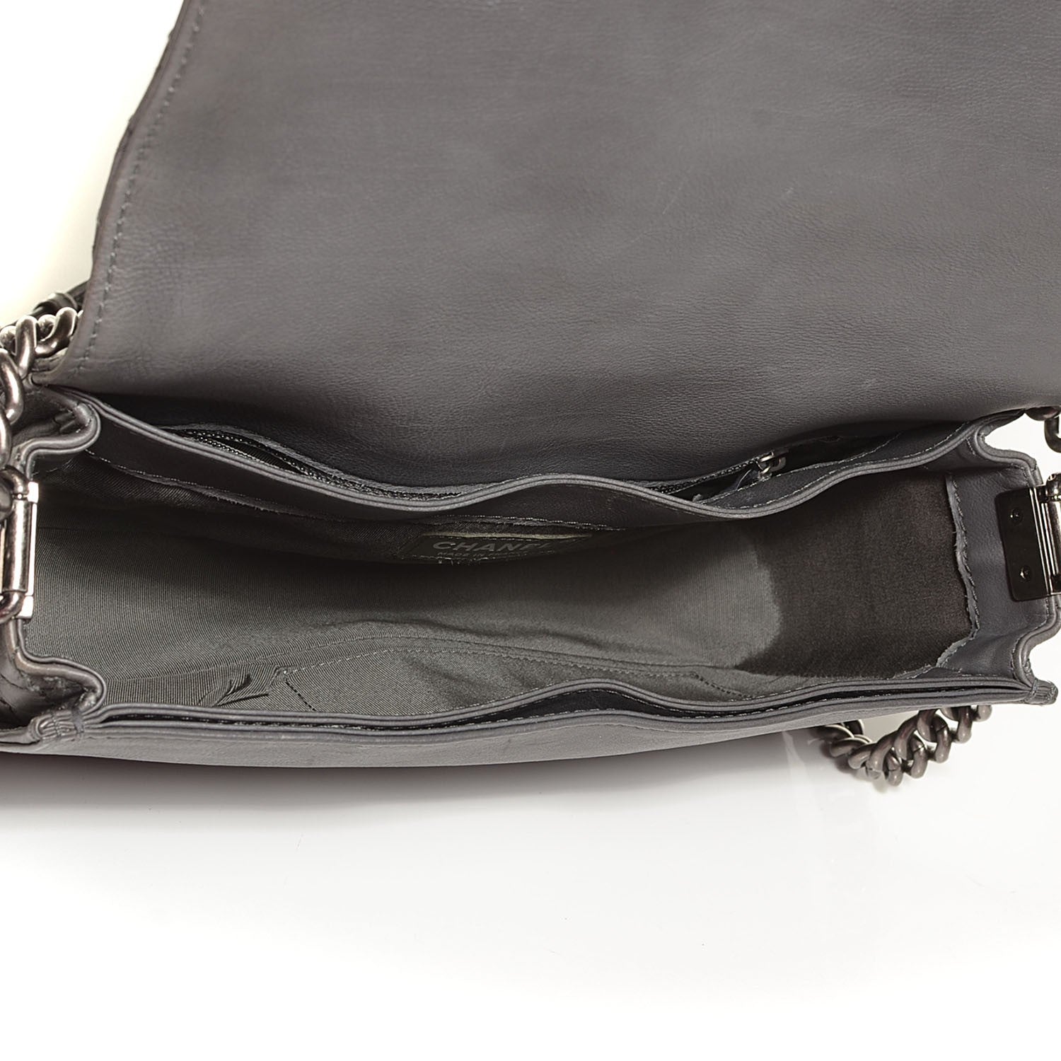 Chanel Calfskin Medium Boy Reverso Flap Grey 6 of 9