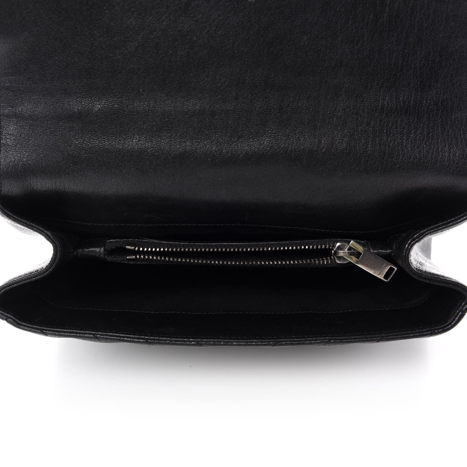 Saint Laurent Sheepskin Matelasse Chevron Monogram Medium College Bag Black 5 of 13
