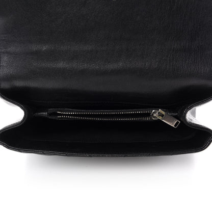 Saint Laurent Sheepskin Matelasse Chevron Monogram Medium College Bag Black 5 of 13