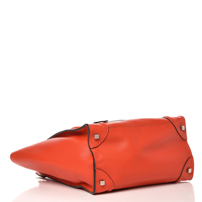 Celine Drummed Calfskin Mini Luggage Vermillion 4 of 10
