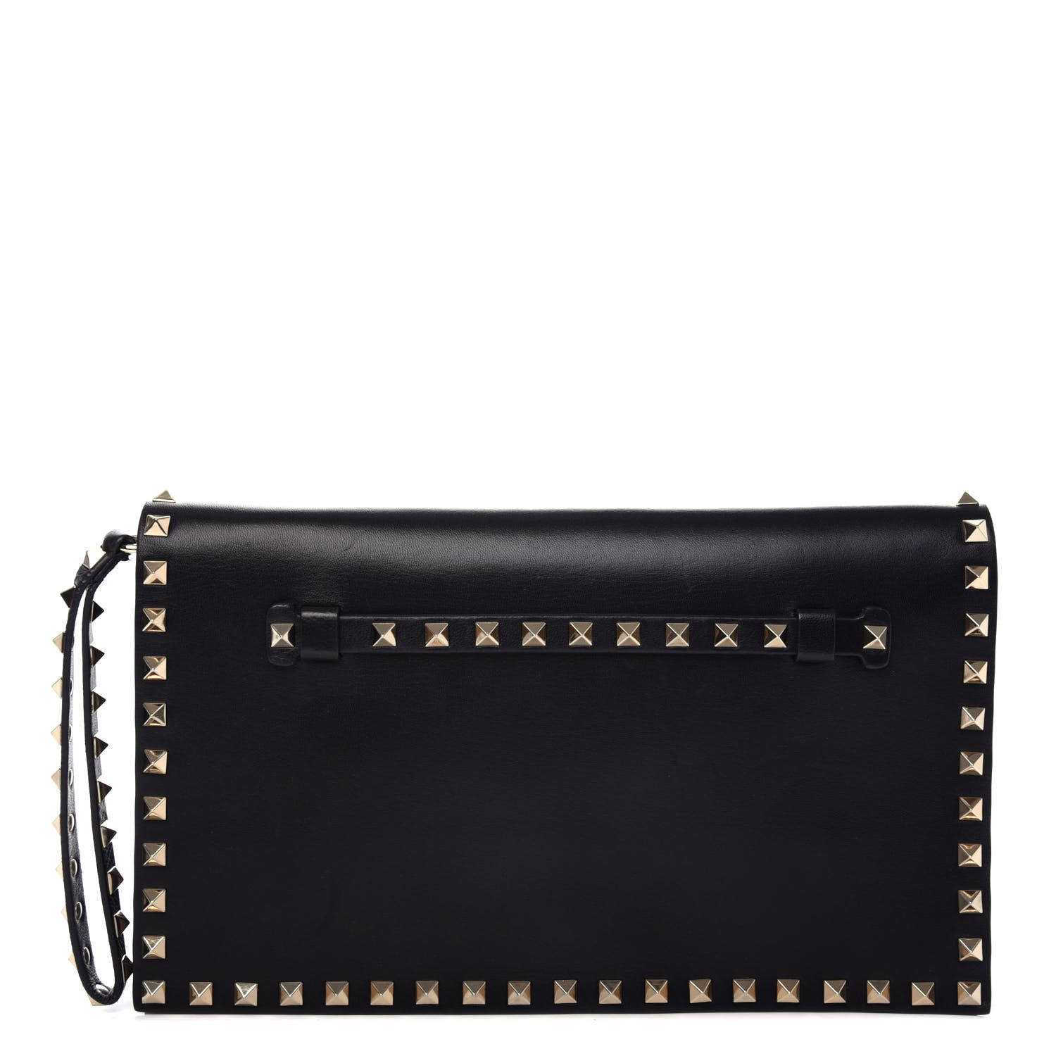 Valentino Garavani Nappa Rockstud Wristlet Clutch Black 1 of 8