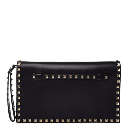 Valentino Garavani Nappa Rockstud Wristlet Clutch Black 1 of 8