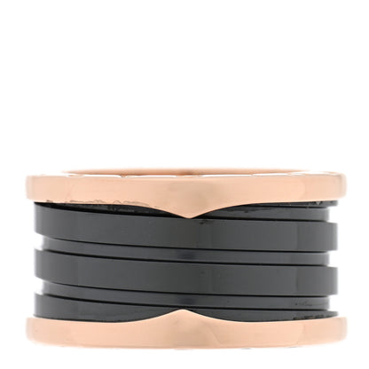 Bulgari 18K Rose Gold Black Ceramic B.Zero1 Four-Band Ring 56 7.5 3 of 4