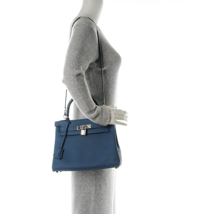 Hermes Togo Kelly Retourne 28 Bleu Agate 2 of 22