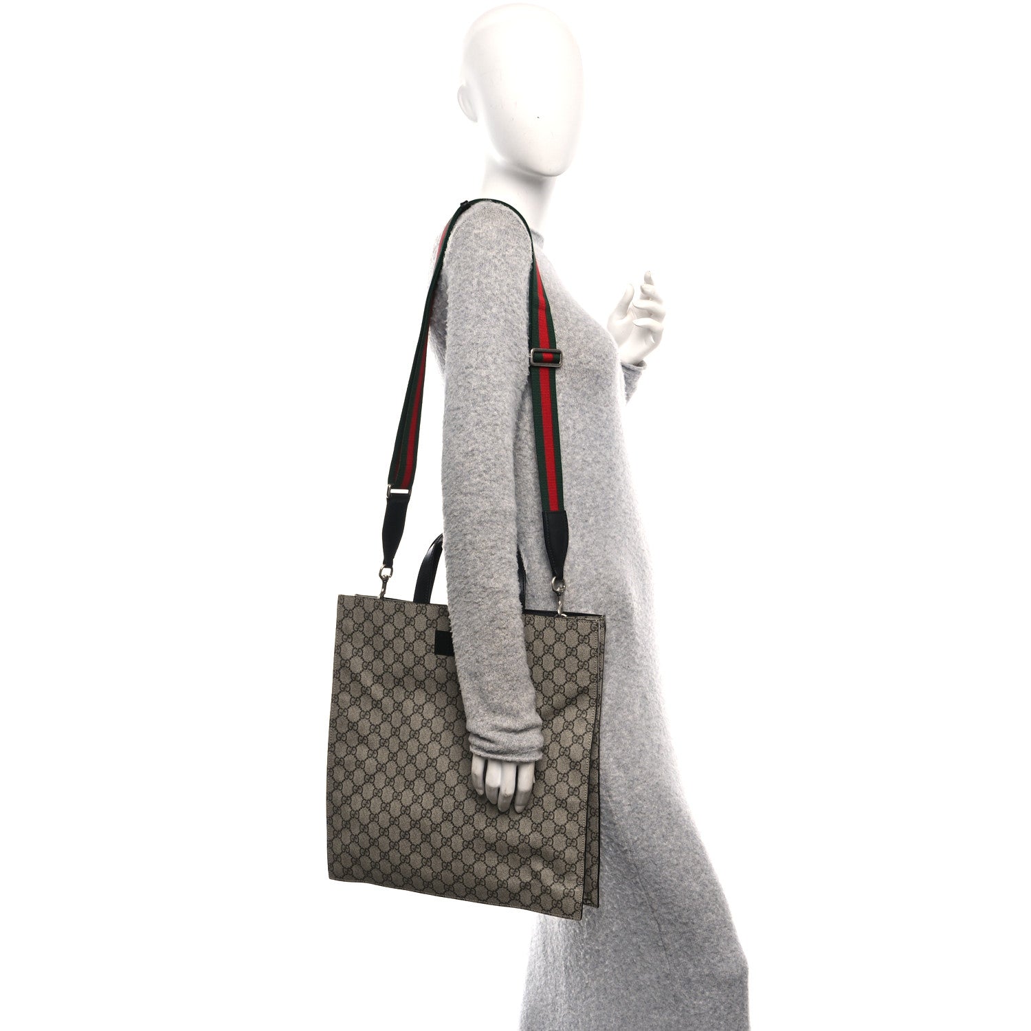 Gucci Soft GG Supreme Monogram Web Vertical Tote Black 2 of 15