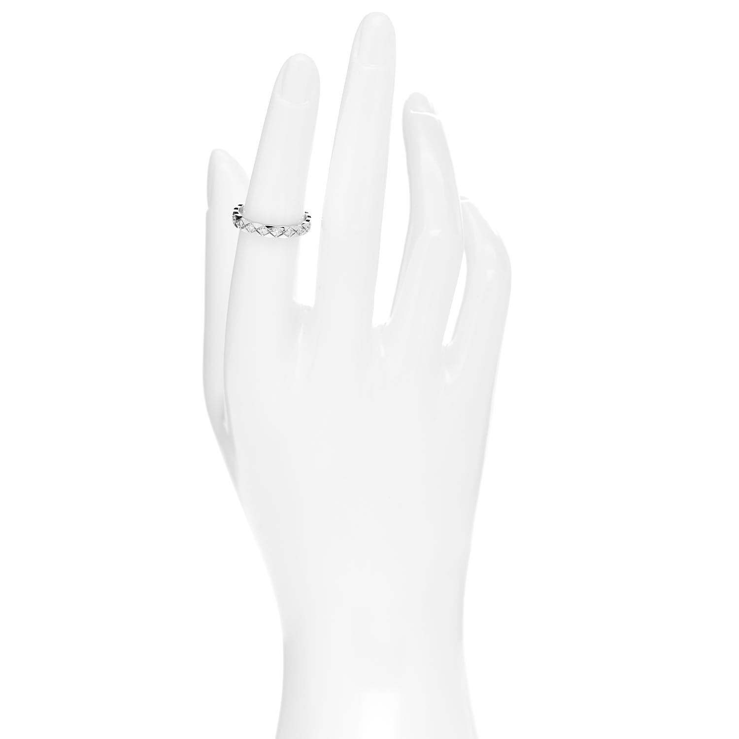 Chanel 18K White Gold Diamond Mini Coco Crush Ring 51 5.5 2 of 5