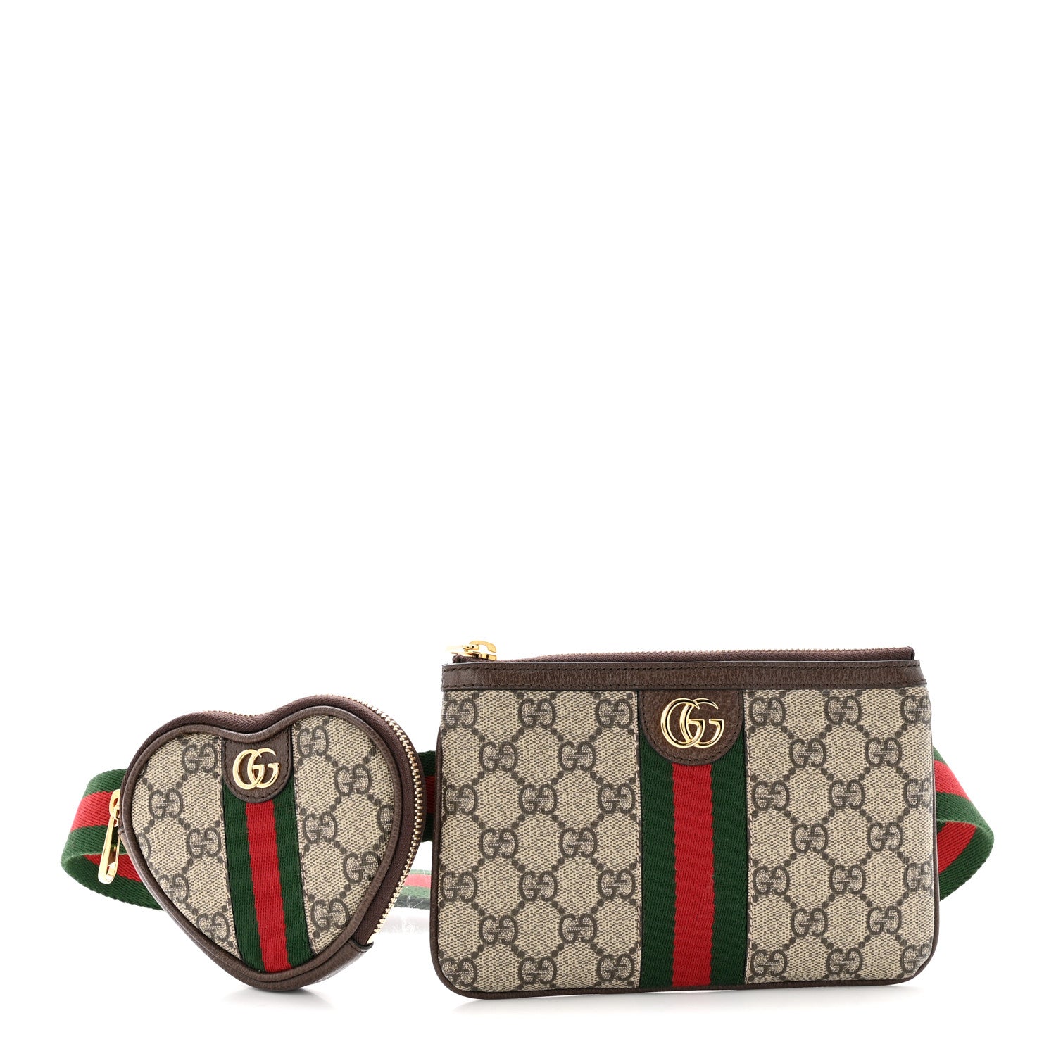 Gucci GG Supreme Monogram Web Ophidia Utility Belt Bag  85 34 Beige Ebony New Acero 1 of 11