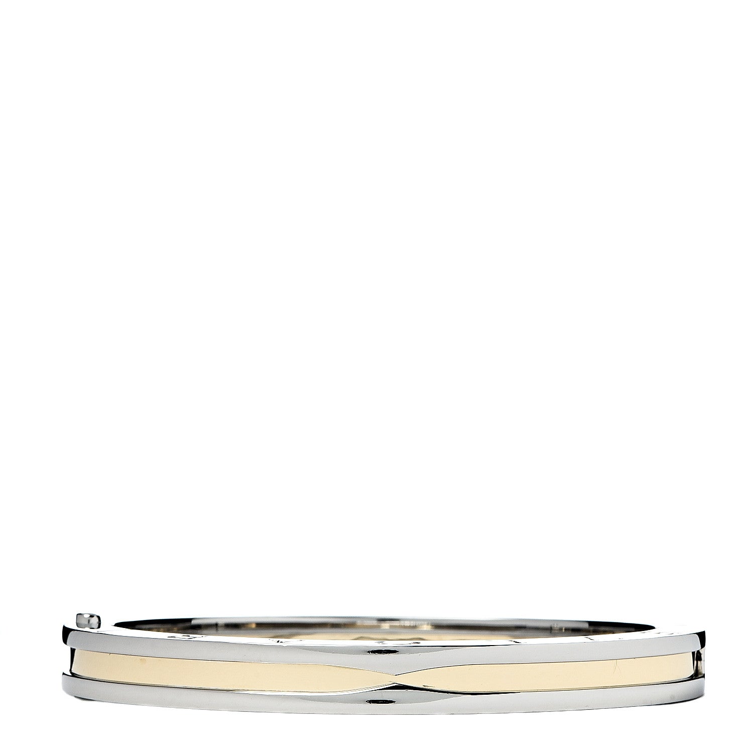 Bulgari 18K Yellow Gold Stainless Steel B.Zero1 Bangle Bracelet M 1 of 6