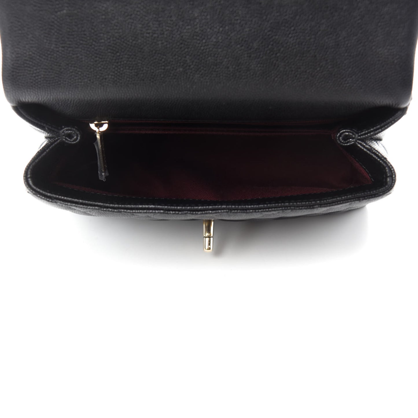 Caviar Quilted Mini Coco Handle Flap Black