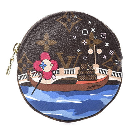Louis Vuitton Monogram 2019 Christmas Animation Round Coin Purse Blue 1 of 7