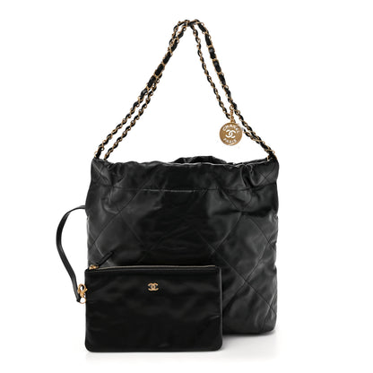 Chanel Shiny Calfskin Quilted Small Chanel 22 Black 3 of 12