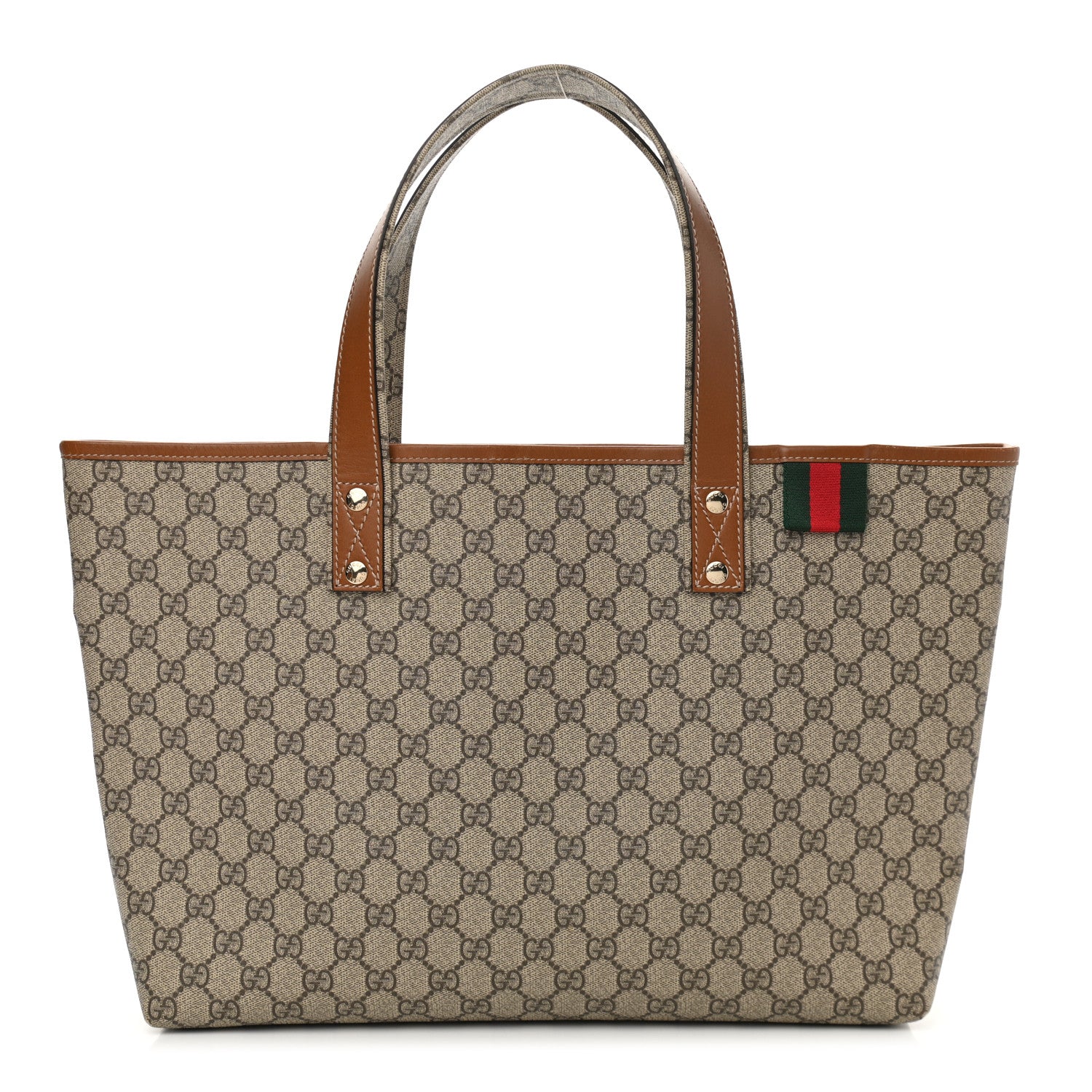 Gucci GG Plus Monogram Medium Signature Web Loop Tote Brown 1 of 11