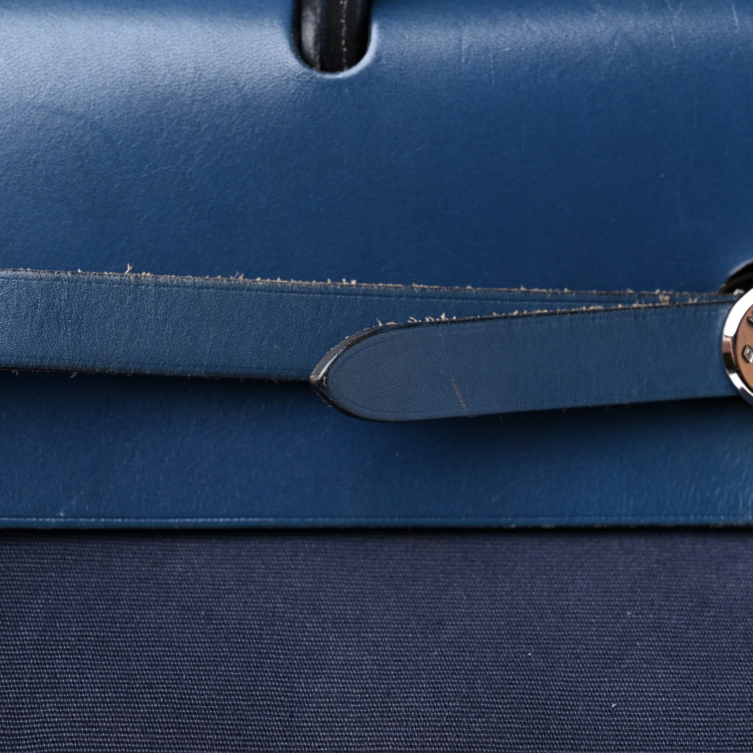 Hermes Toile Vache Calfskin Herbag 40 GM Navy Bleu 13 of 19