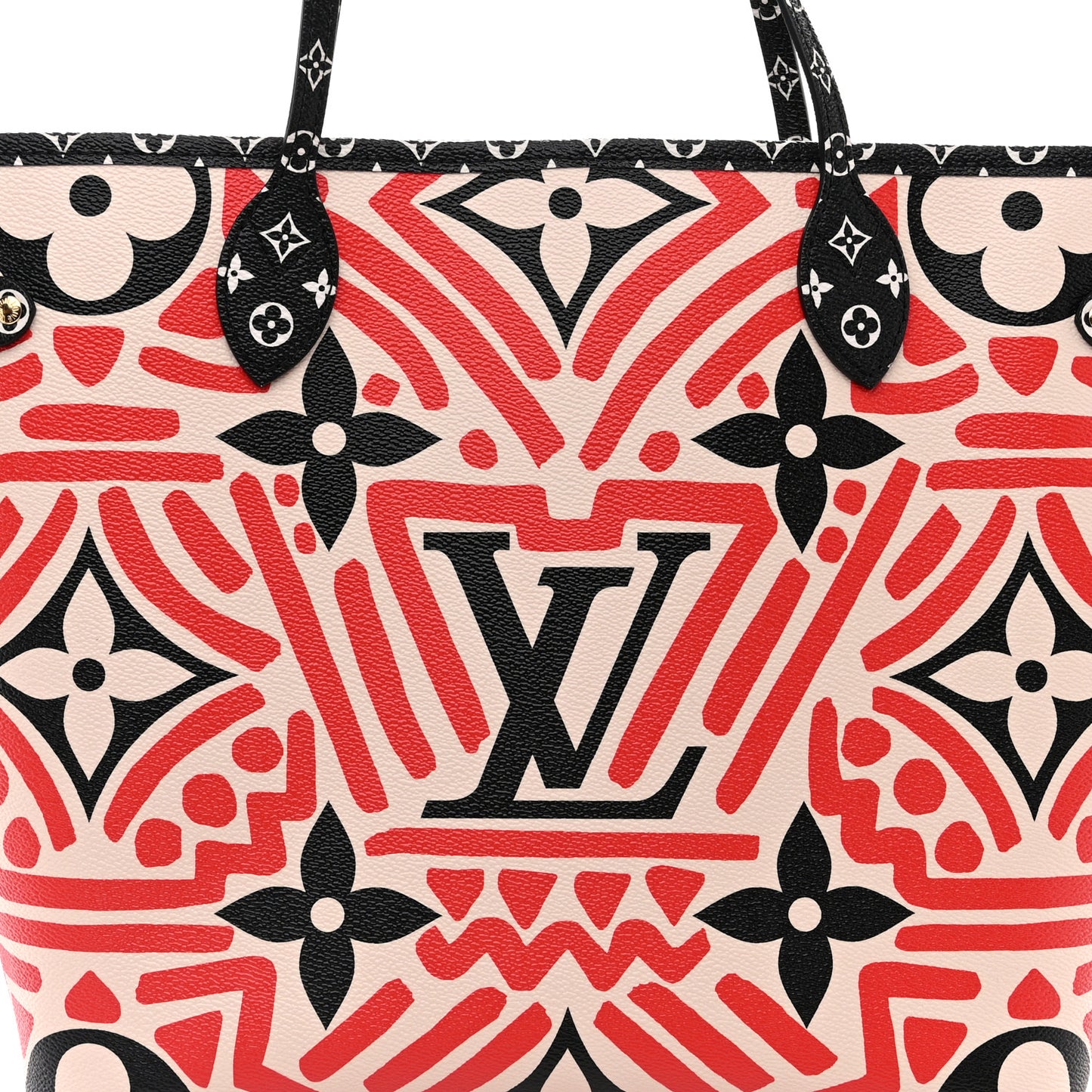 LOUIS VUITTON Monogram Giant Crafty Neverfull MM Creme Rouge Black