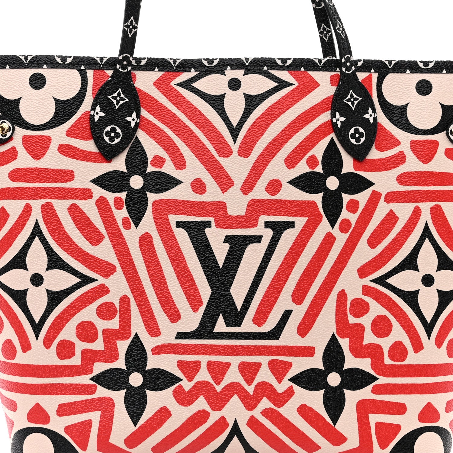 Louis Vuitton LOUIS VUITTON Monogram Giant Crafty Neverfull MM Creme Rouge Black 8 of 11