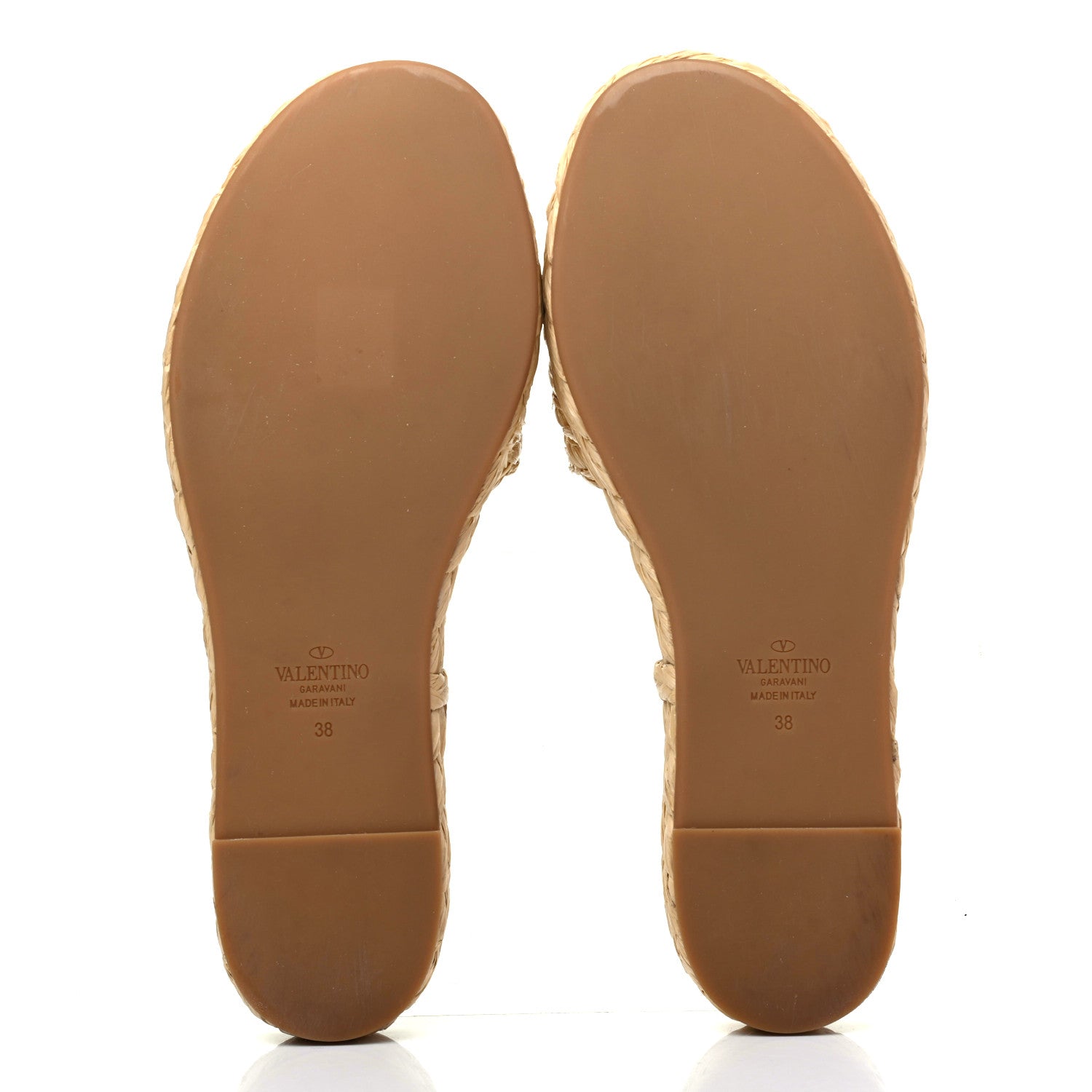 Valentino Garavani Raffia Vlogo Espadrille 5mm Flat Slide Sandals 38 Natural 5 of 15