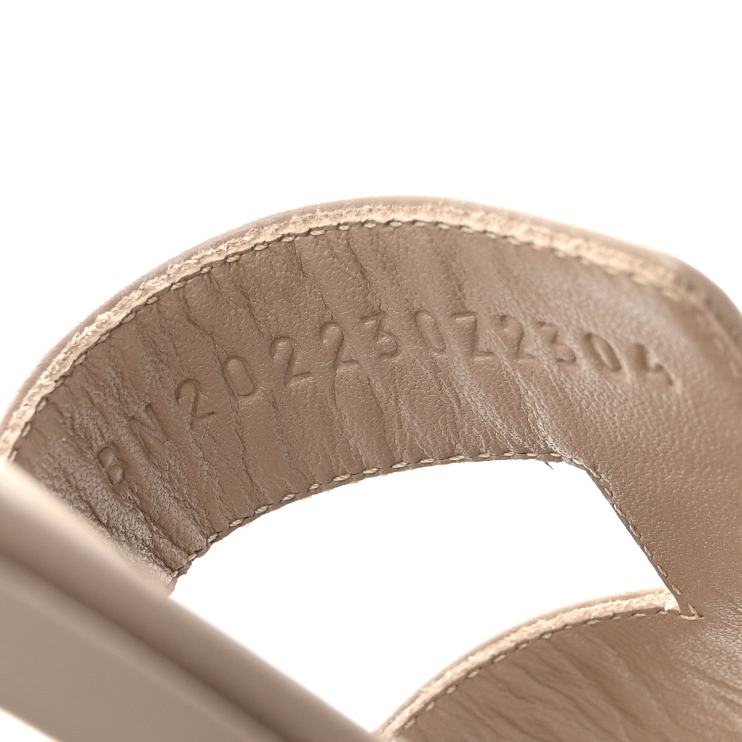 Hermes Box Calfskin Oran Sandals 38 Beige Mastic 9 of 9