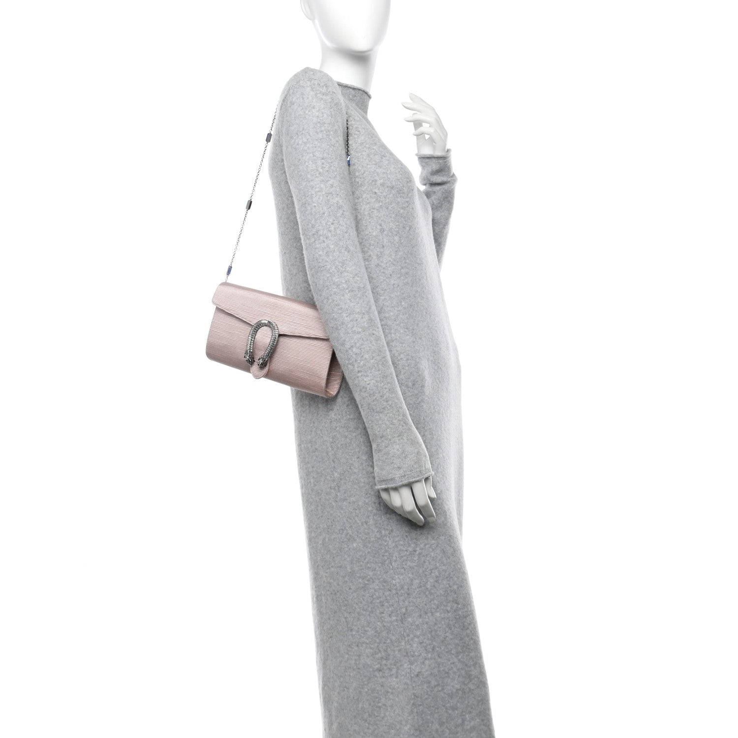 Gucci Grosgrain Satin Small Dionysus Shoulder Bag Blush 2 of 10