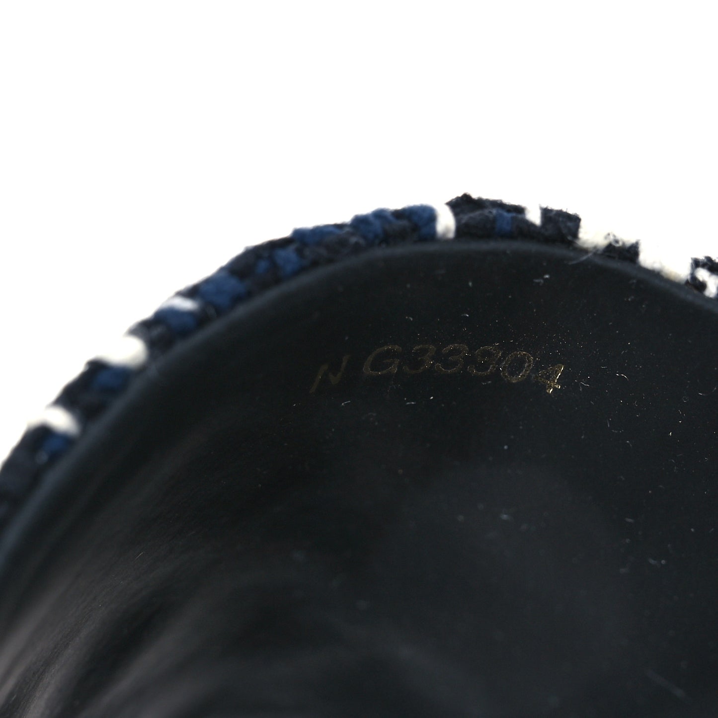 Tweed Rubber CC Flat Mules 40 Navy