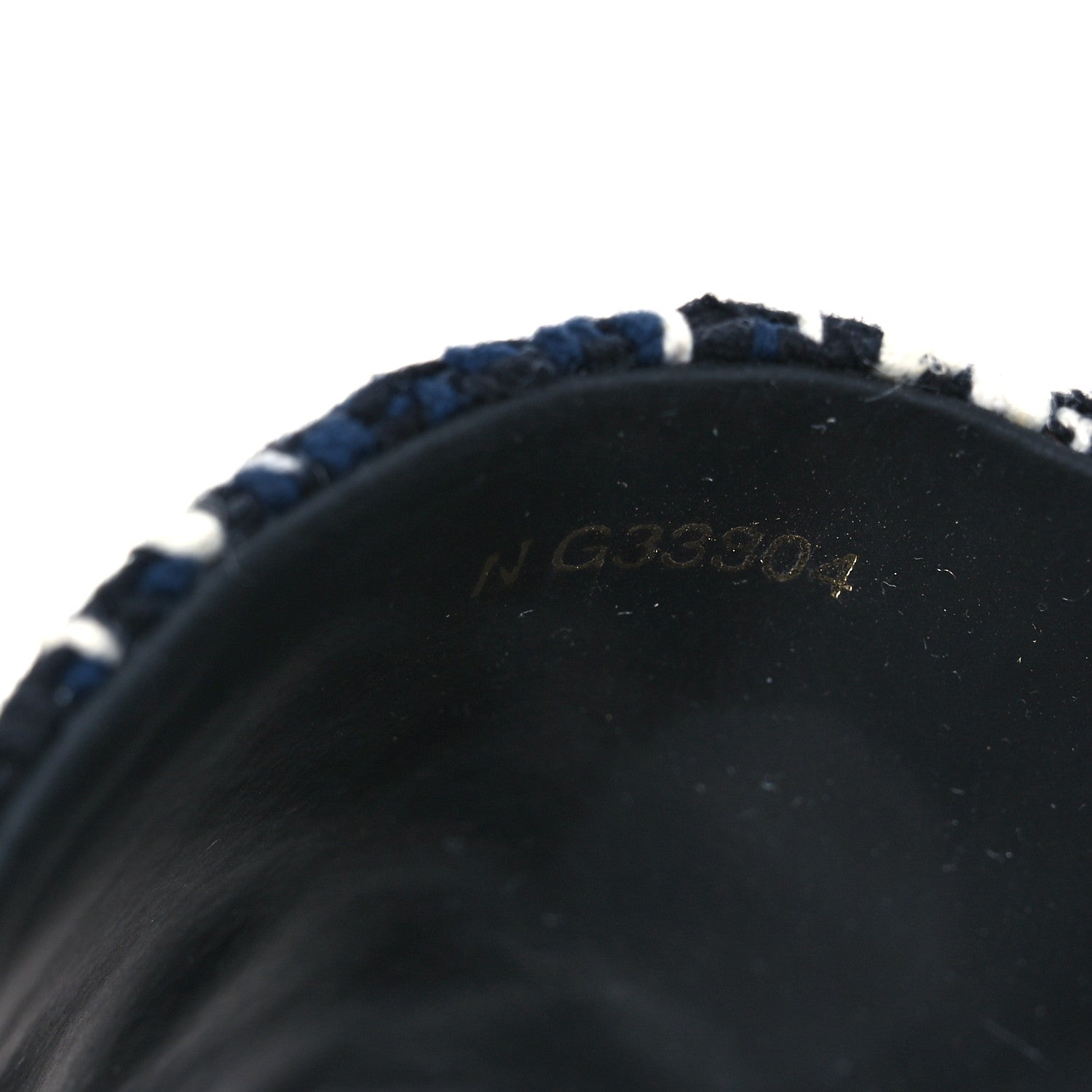 Chanel Tweed Rubber CC Flat Mules 40 Navy 9 of 10