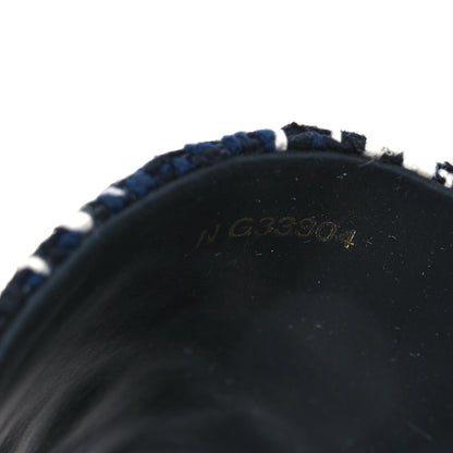 Chanel Tweed Rubber CC Flat Mules 40 Navy 9 of 10