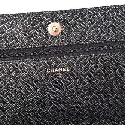Chanel Caviar Quilted Boy Wallet On Chain WOC Black 6 of 12