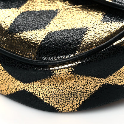 Gucci Metallic Cracked Calfskin Belt Bag Gold Black 11 of 11