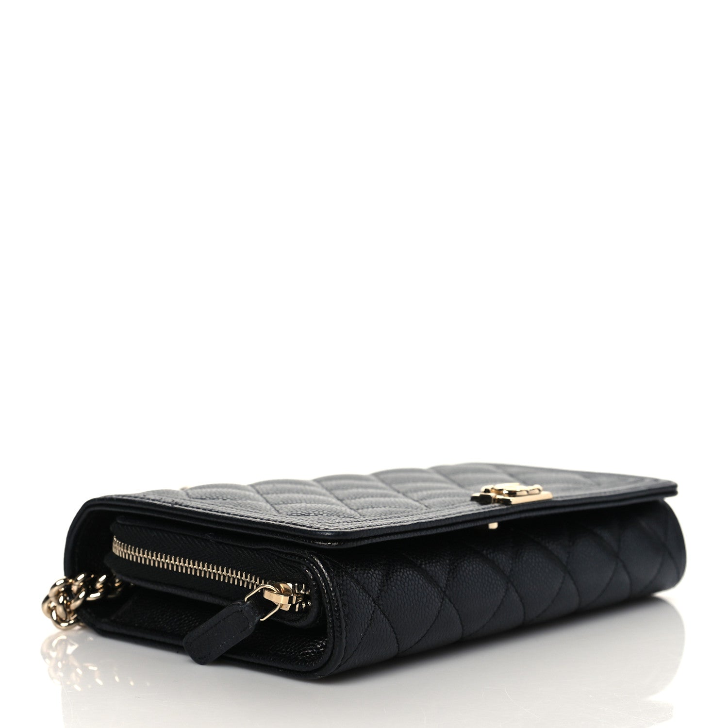 Chanel Caviar Quilted Boy Wallet On Chain WOC Black 4 of 10