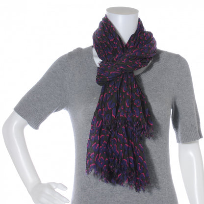 Louis Vuitton Cashmere Silk Leopard Stole Fuchsia 5 of 7