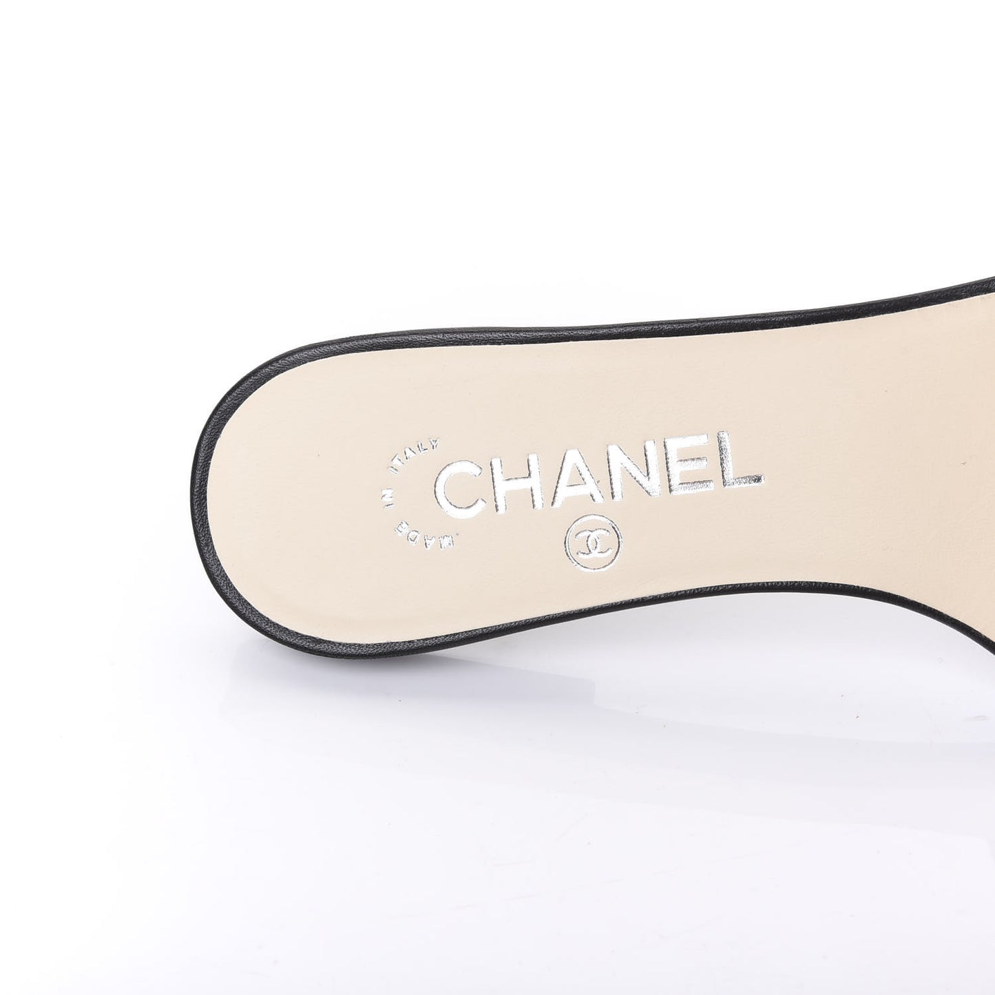 Lambskin Camellia Slides 37.5 Black