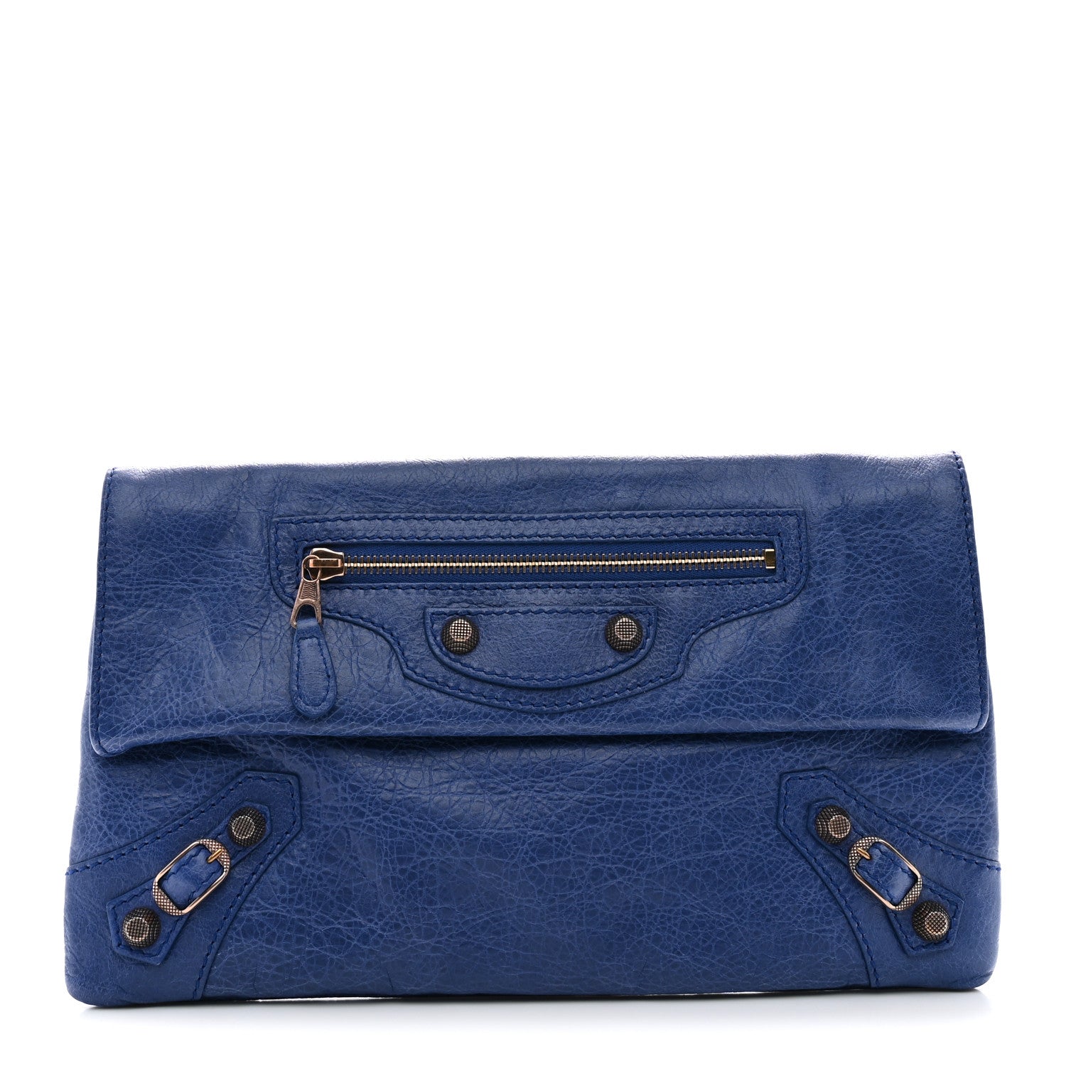 Balenciaga Agneau Giant 12 Rose Gold Hardware Envelope Clutch Bleuette 3 of 8