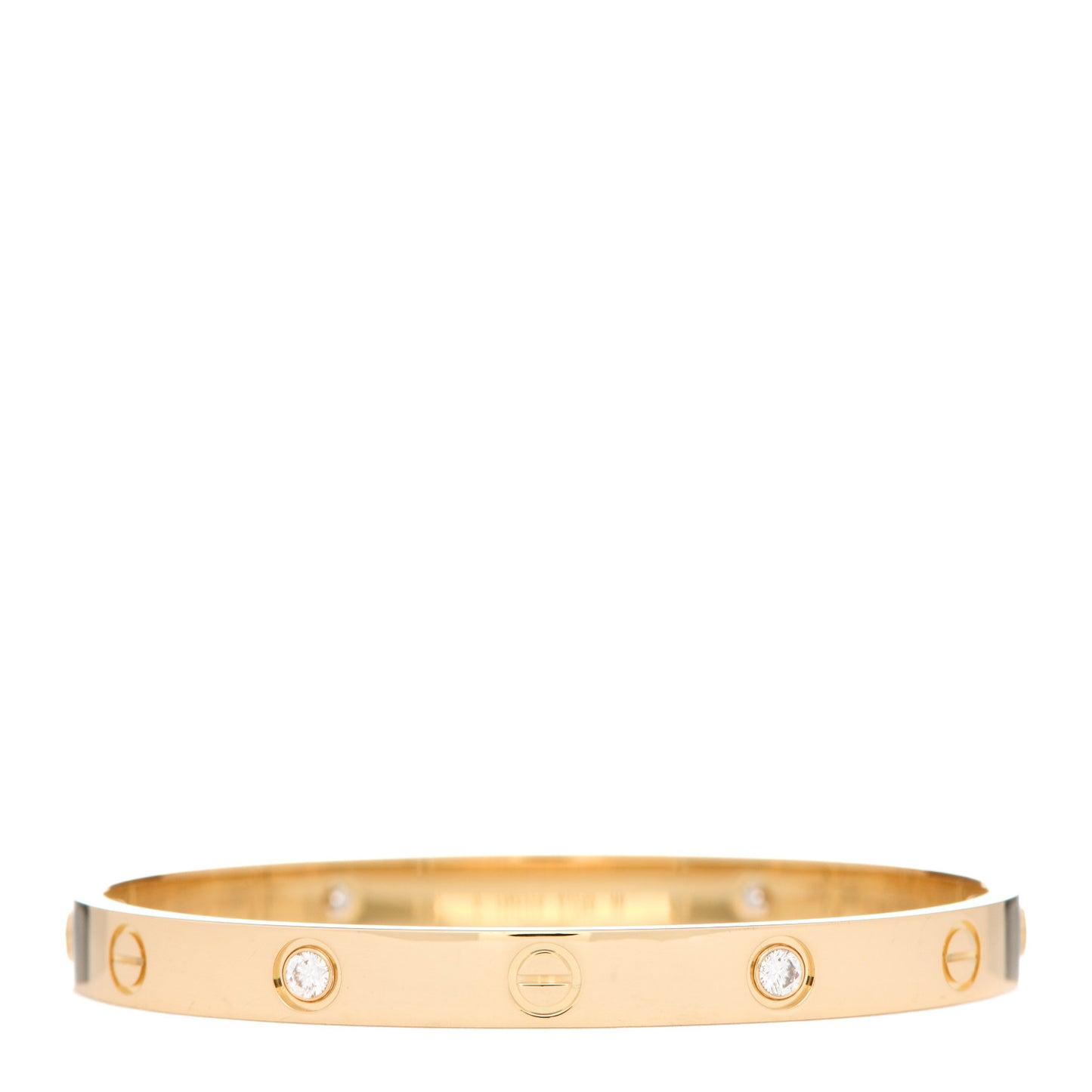 18K Yellow Gold 4 Diamond LOVE Bracelet 17