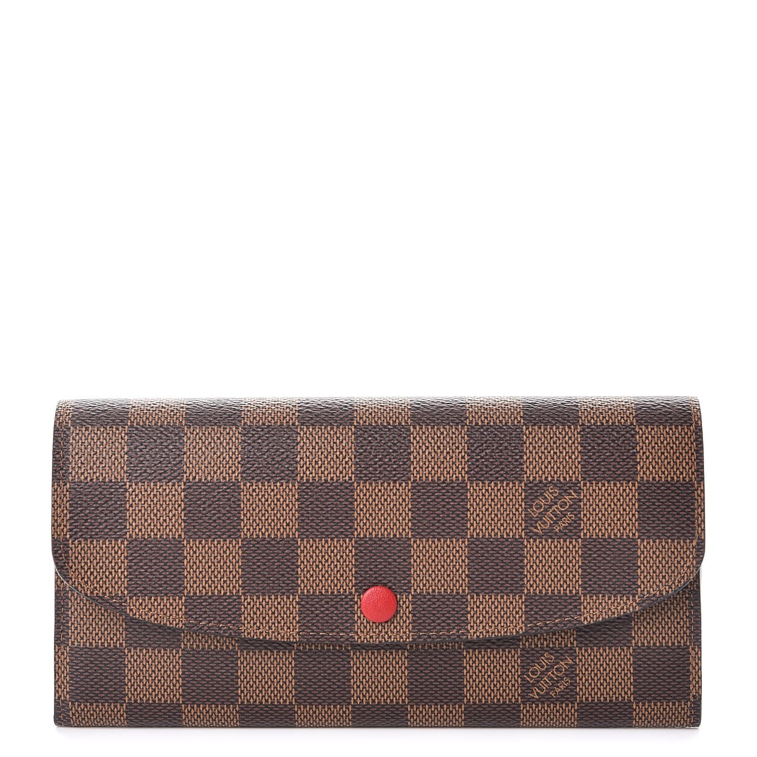 Louis Vuitton Damier Ebene Emilie Wallet Red 1 of 8