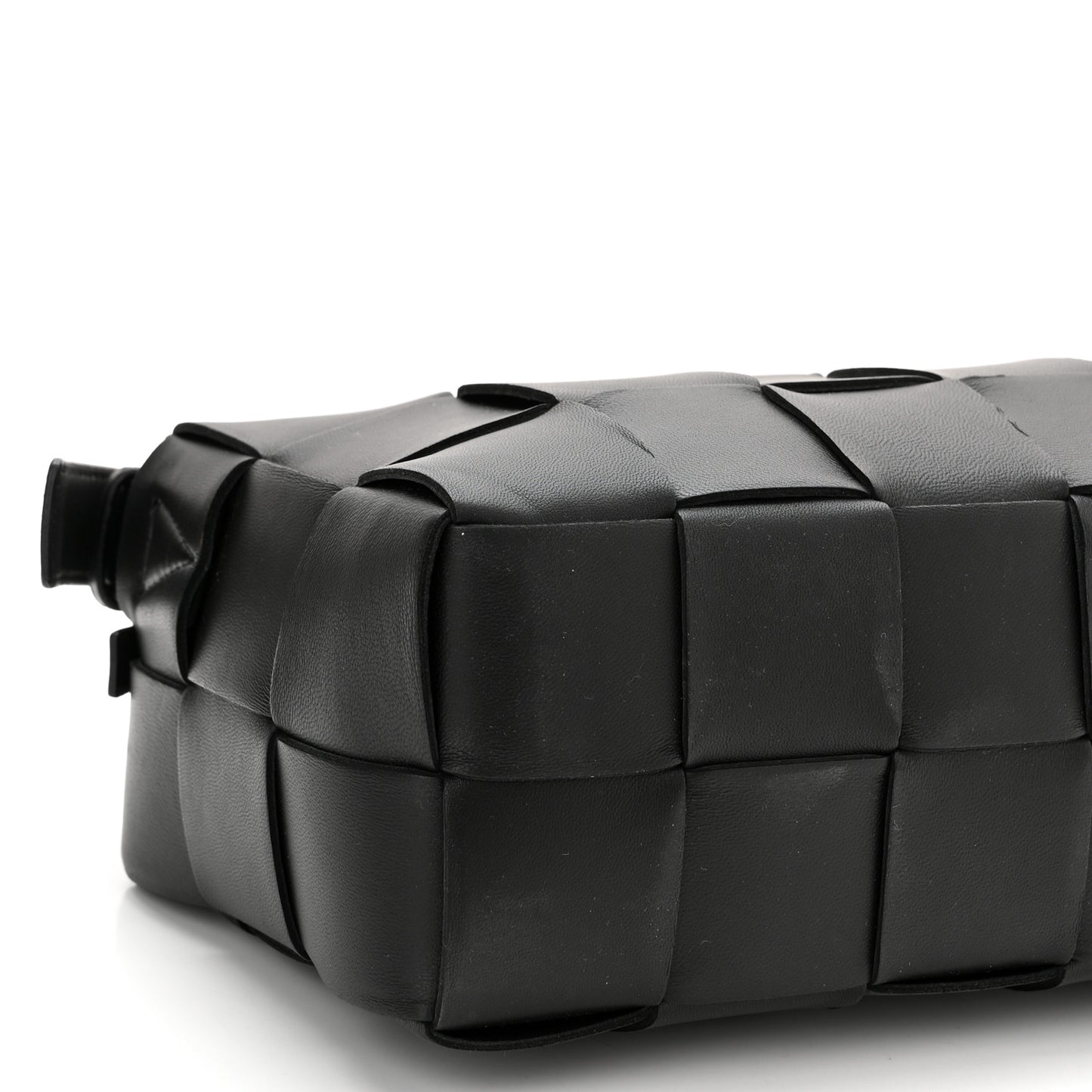 Lambskin Maxi Intrecciato Brick Cassette Bag Black