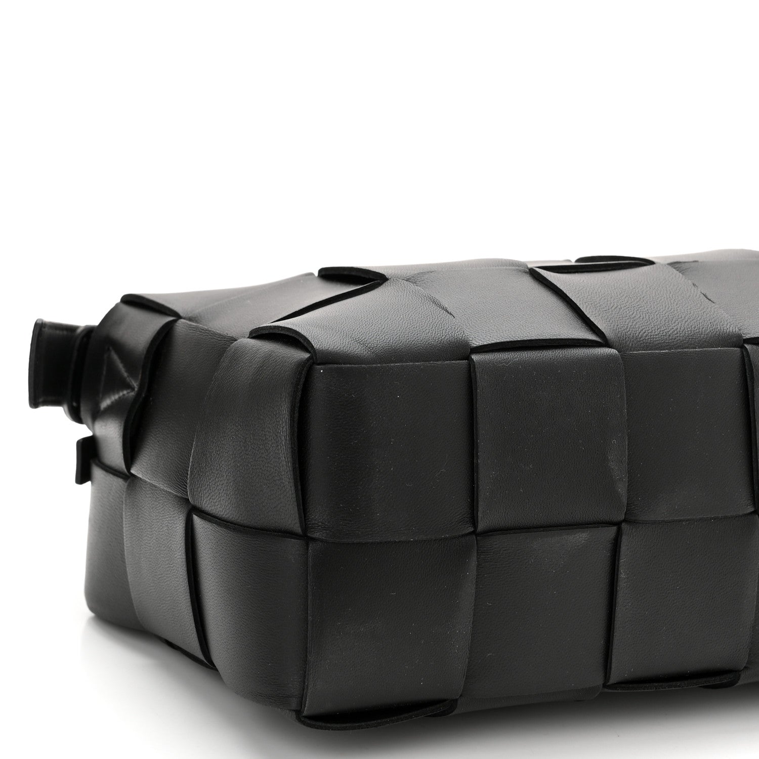 Bottega Veneta Lambskin Maxi Intrecciato Brick Cassette Bag Black 8 of 10