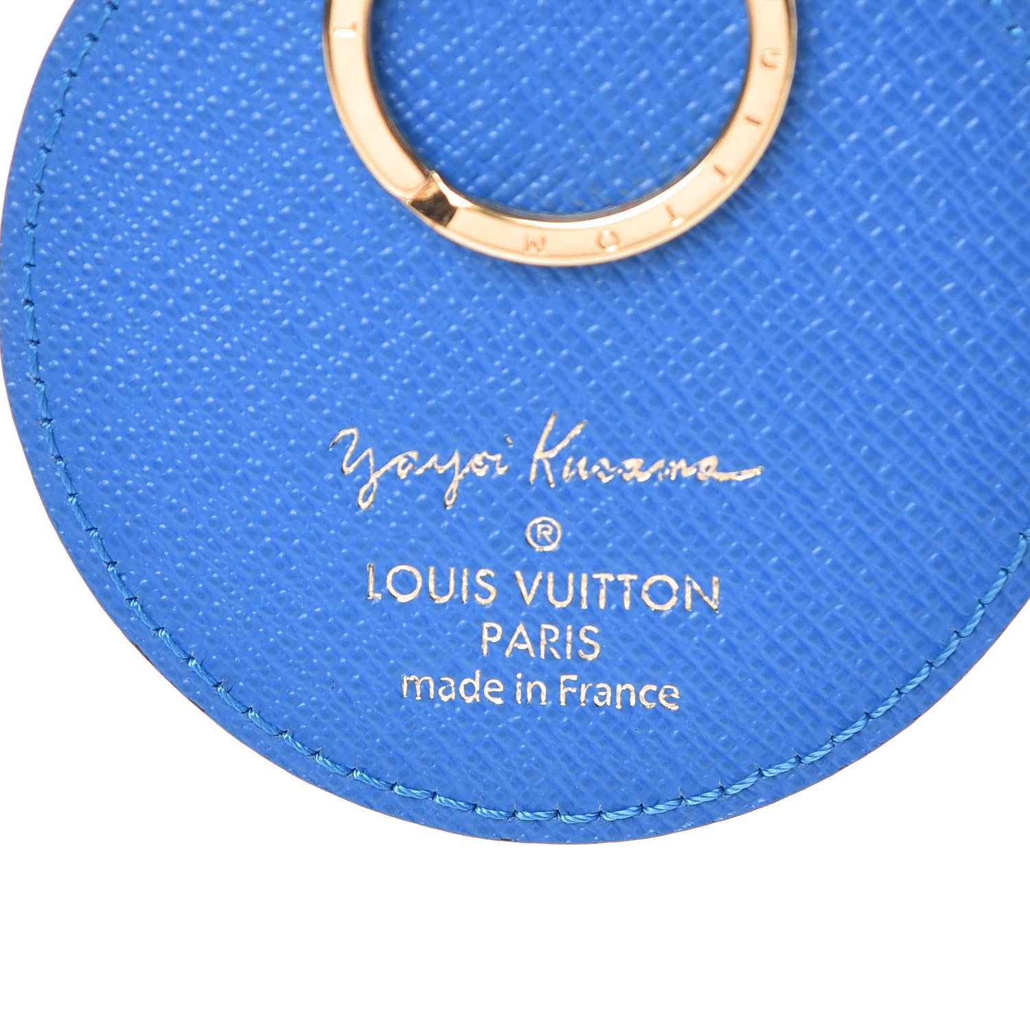 Louis Vuitton Monogram Kusama Pumpkin Dots Key Ring Blue 3 of 3