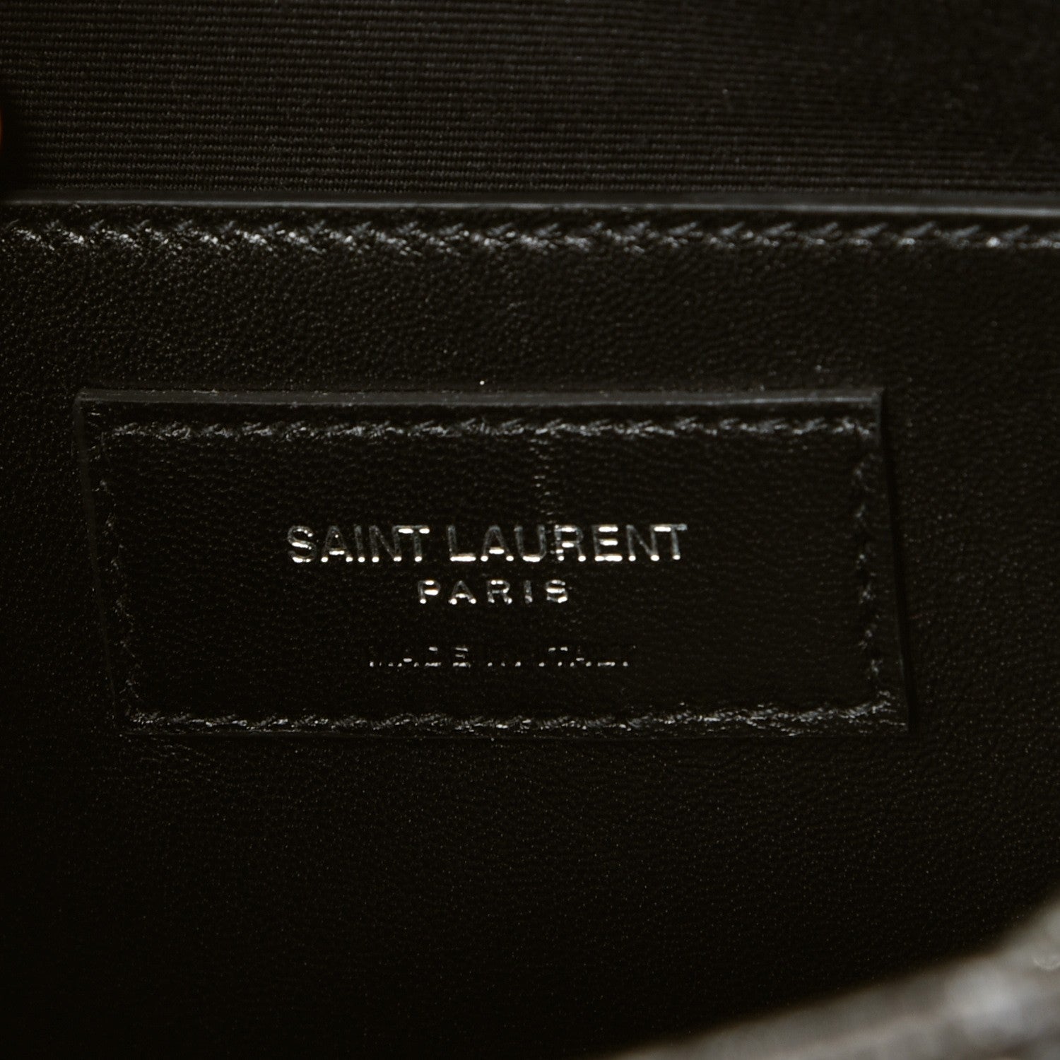Saint Laurent Metallic   Metallic Calfskin Mixed Matelasse Triquilt Large Monogram Envelope Satchel Graphite 8 of 9