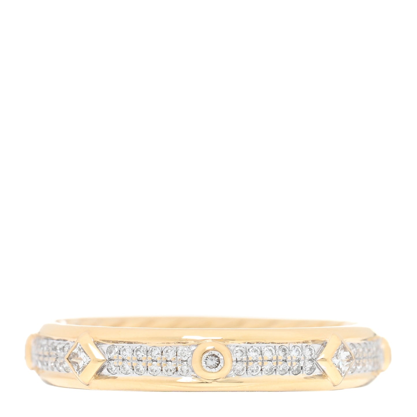 18K Yellow Gold Diamond Modern Renaissance Pave Ring 57 8