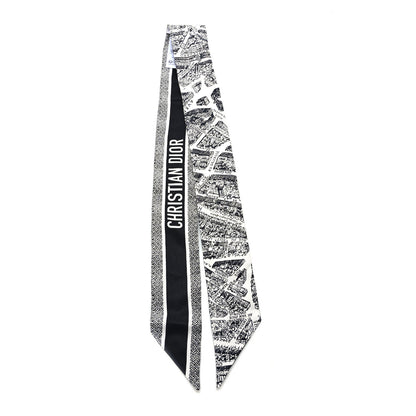 Christian Dior Silk Plan De Paris Mitzah Scarf White Black 2 of 3
