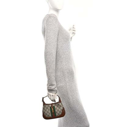 Gucci GG Supreme Monogram Azalea Calfskin Web Mini Jackie 1961 Hobo Beige Ebony Brown Sugar 2 of 9