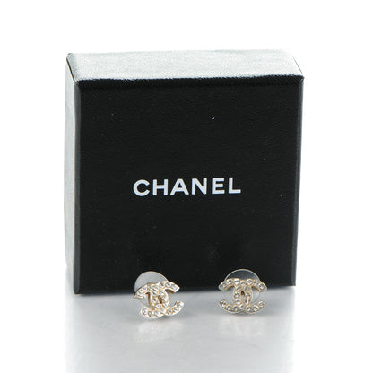 Chanel Crystal CC Earrings Light Grey 6 of 6