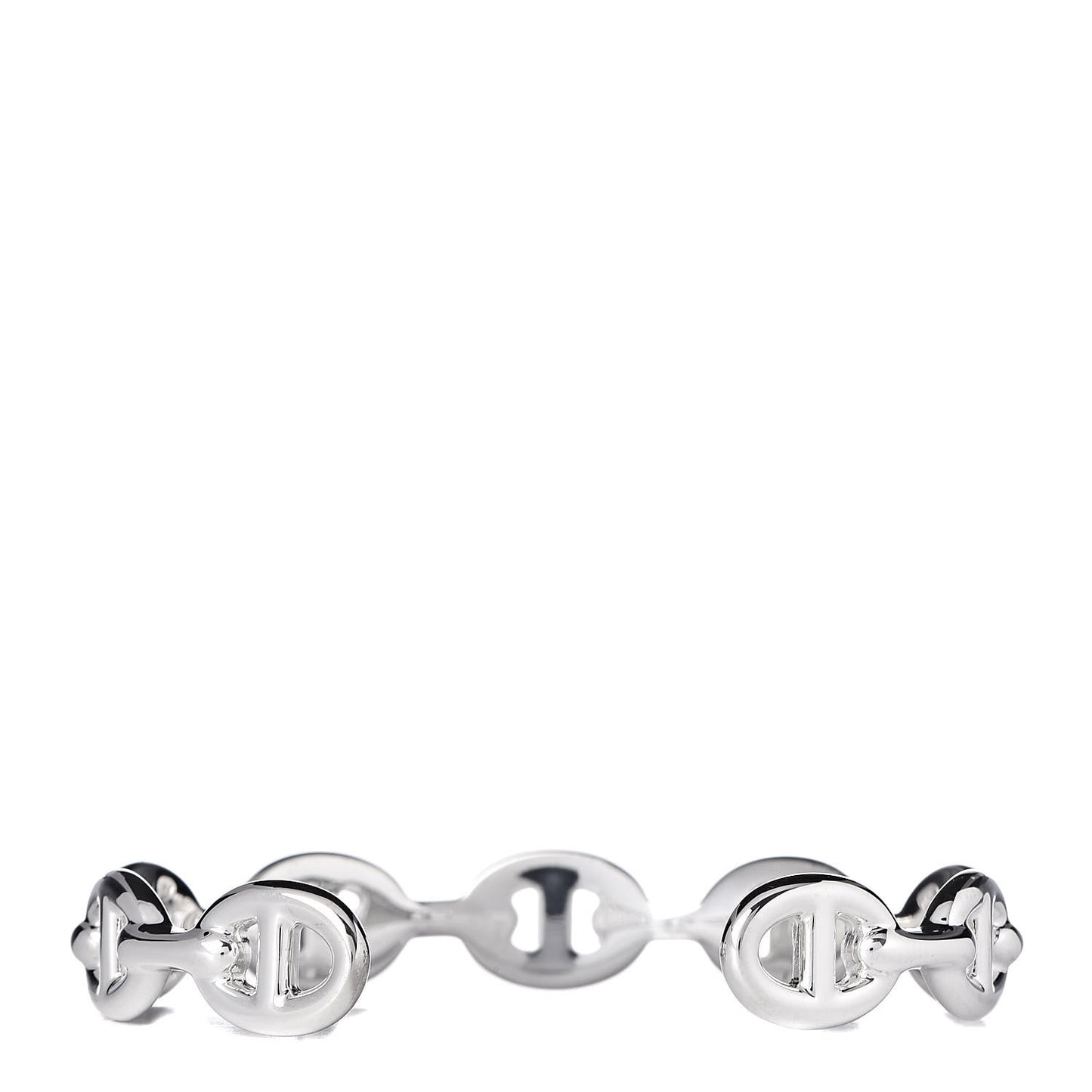 Sterling Silver MM Chaine d'Ancre Enchainee Cuff Bracelet LG