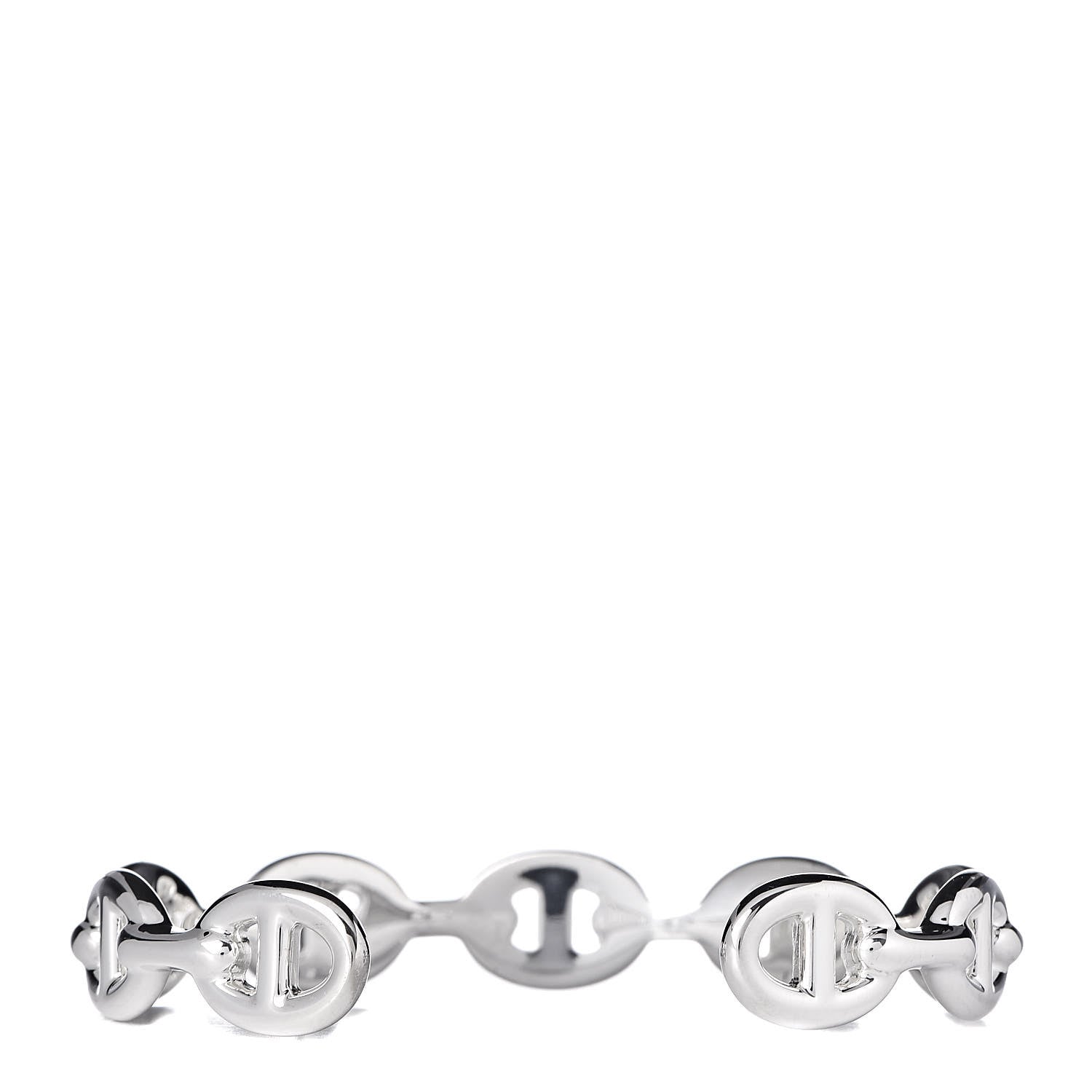 Hermes Sterling Silver MM Chaine d'Ancre Enchainee Cuff Bracelet LG 3 of 5